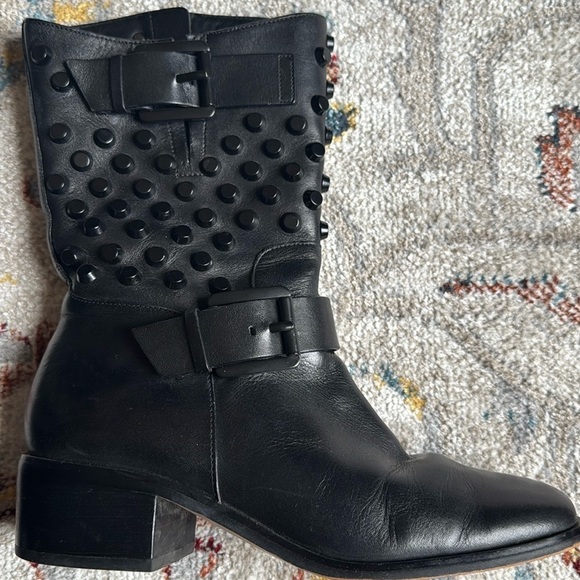 MICHAEL Michael Kors Shoes - Michael Kors Bryan boots black leathered studded women’s size 5.5